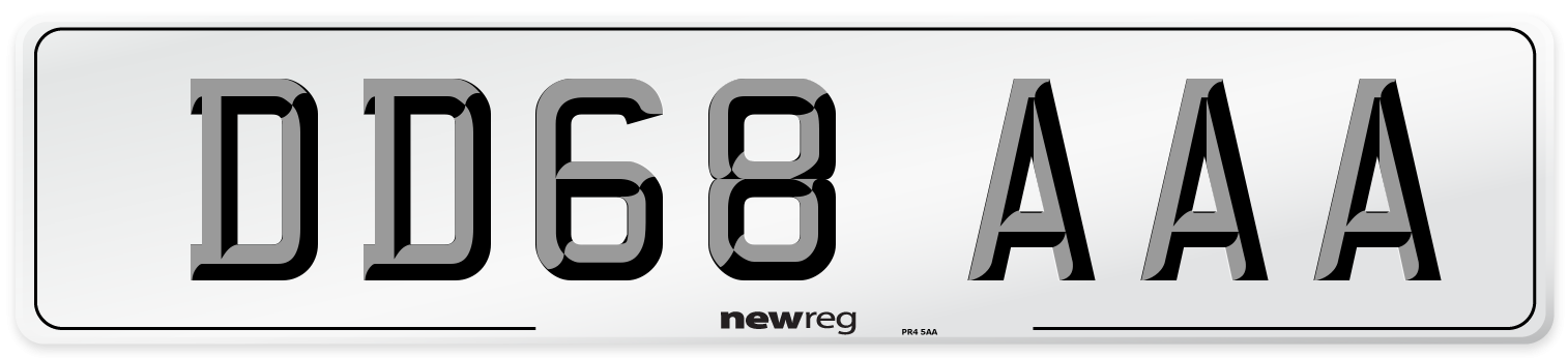 DD68 AAA Number Plate from New Reg